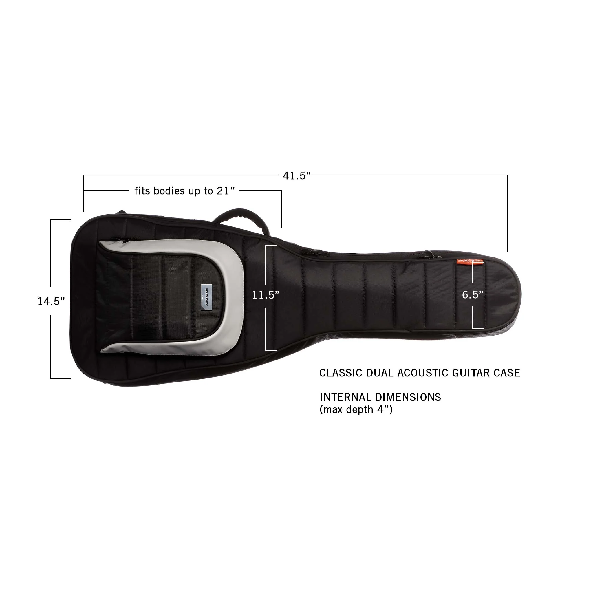 Classic Dual Electric Guitar Case, Black - Image 6