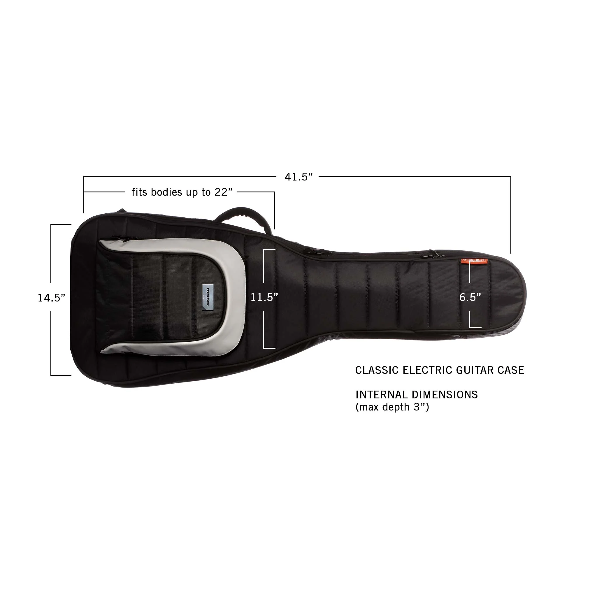 Classic Electric Guitar Case, Black - Image 7