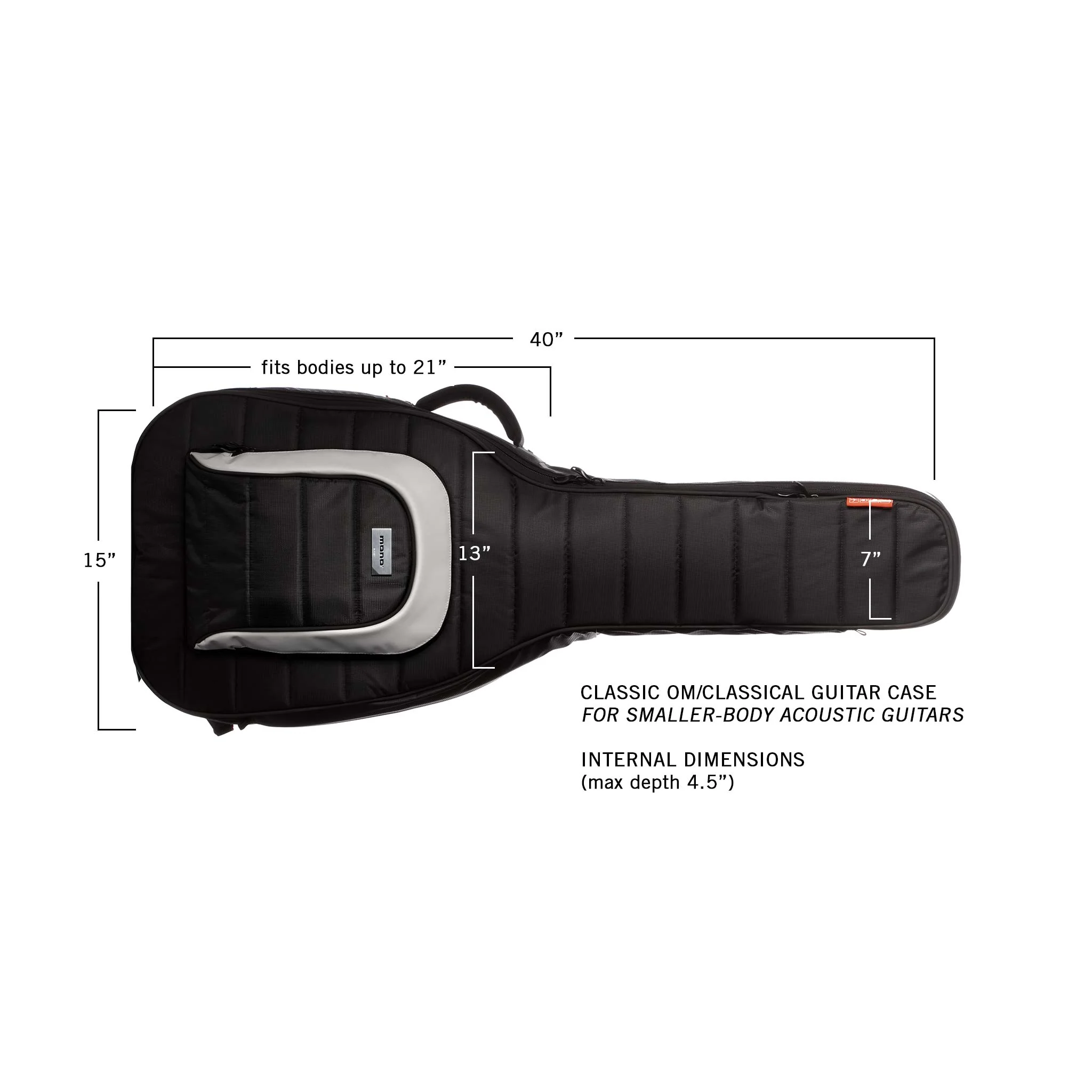 Classic OM/Classical Guitar Case, Black - Image 6