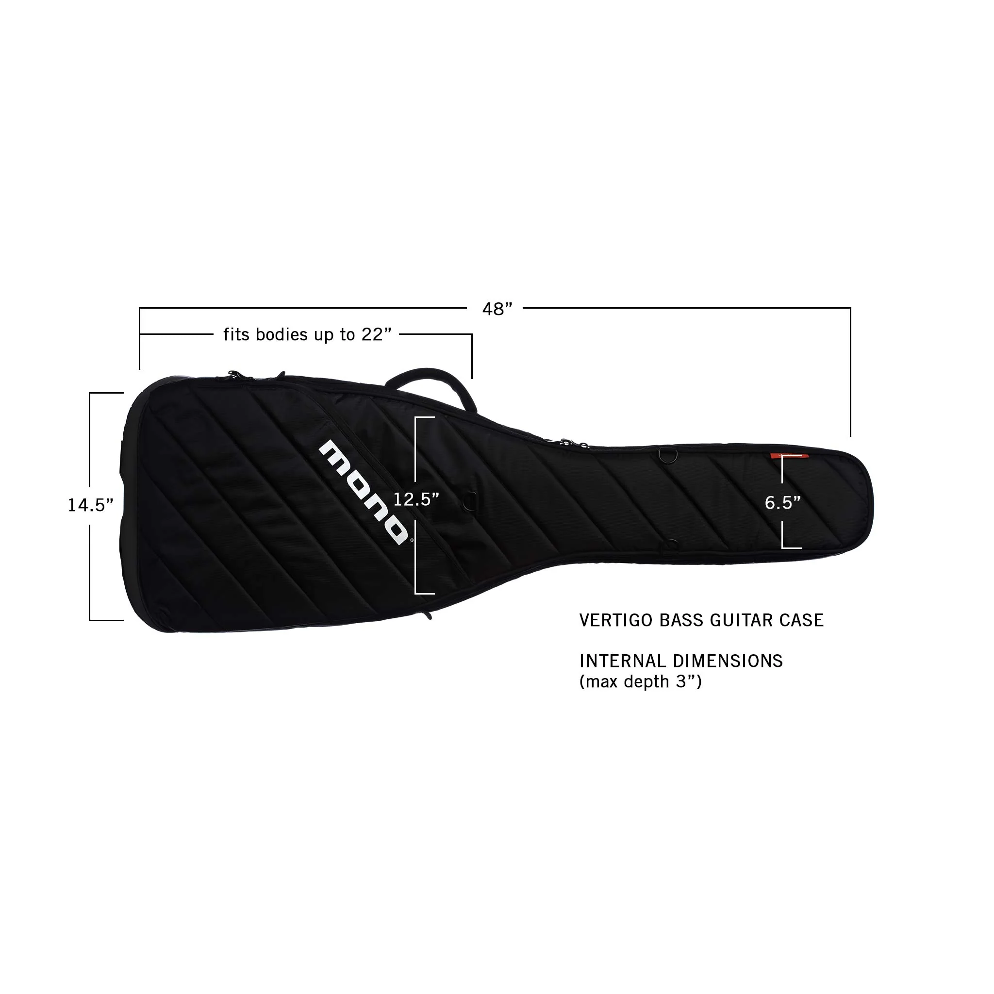 Vertigo Bass Guitar Case, Black - Image 6