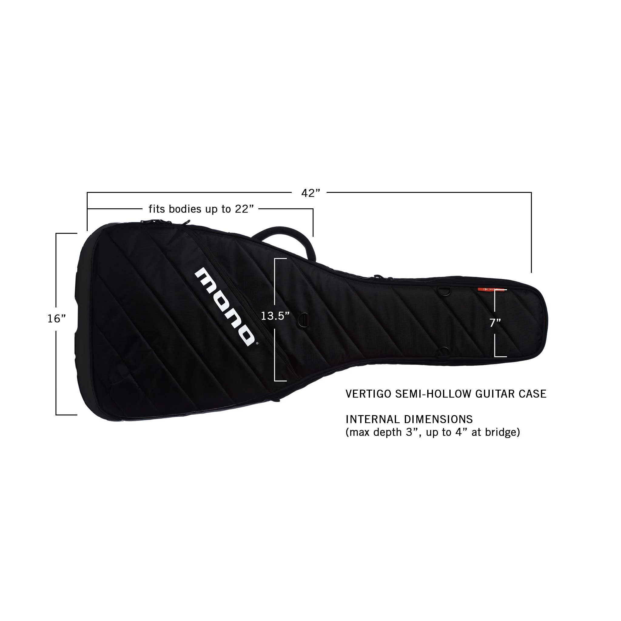 Vertigo Semi-Hollow Guitar Case, Black - Image 5